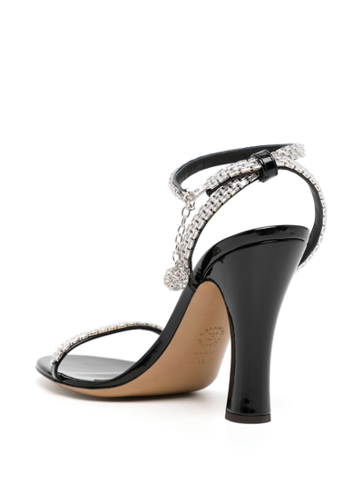 Shop Alexandre Vauthier Crystal-embellished 105mm Sandals In Black