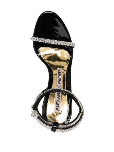 Shop Alexandre Vauthier Crystal-embellished 105mm Sandals In Black