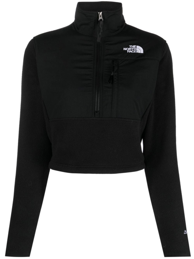 Shop The North Face Embroidered-logo Half-zip Sweatshirt In Black