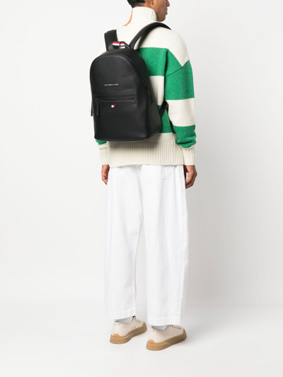 Tommy Hilfiger Essential Faux-leather Backpack In Black