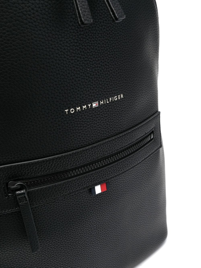 Tommy Hilfiger Essential Faux-leather Backpack In Black