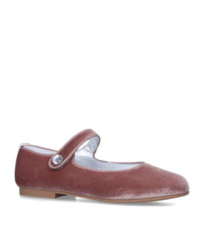 Shop Papouelli Velvet Angelica Ballet Flats In Pink