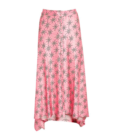 Shop Rabanne Printed Midi Skirt In Pink