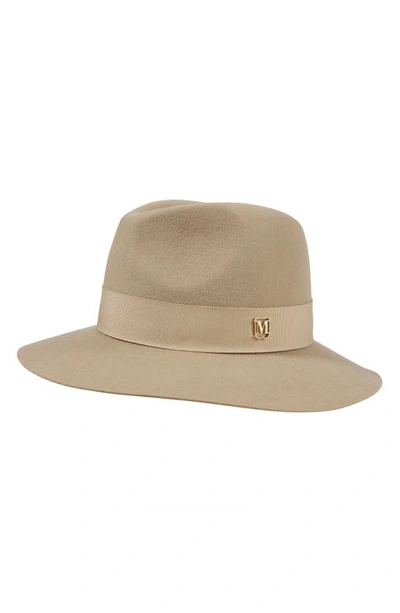 Bruno Magli Wool Felt Fedora Hat In Beige