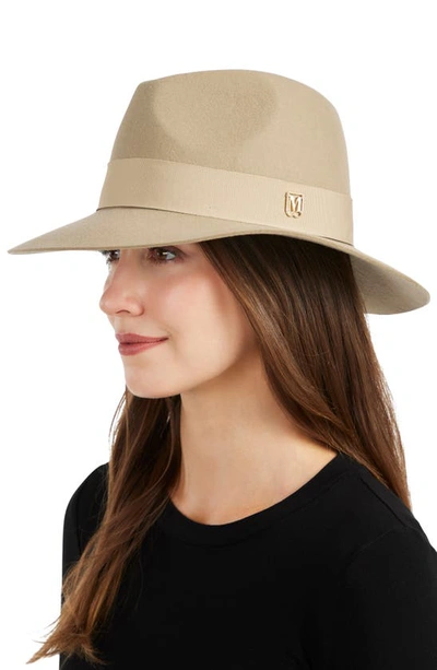 Bruno Magli Wool Felt Fedora Hat In Beige
