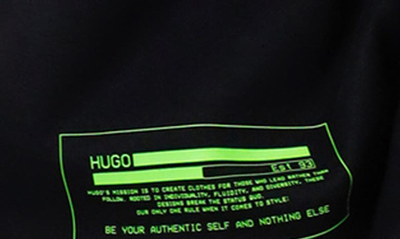 Shop Hugo Denry Logo Tape Organic Cotton Graphic Hoodie In Black
