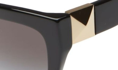 Shop Valentino 52mm Square Sunglasses In Black/ Grey Gradient