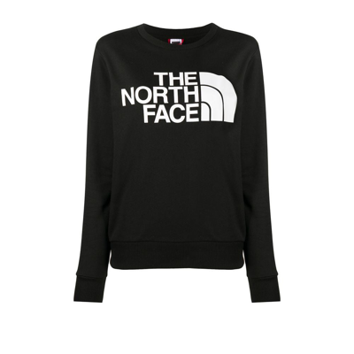 Shop The North Face Black Logo Print Cotton Sweatshirt