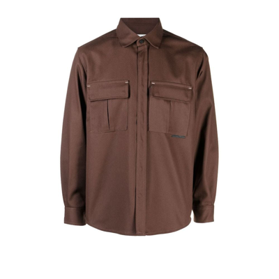 Shop Gr10k Brown Replicated Klopman Overshirt