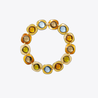 Shop Tory Burch Roxanne Soft Necklace In Rolled Gold/multi