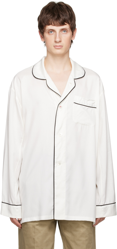 Shop Maison Margiela Off-white Pyjama Shirt In 101 Off White