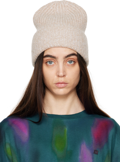 Shop Acne Studios Taupe Wool Beanie In Light Taupe