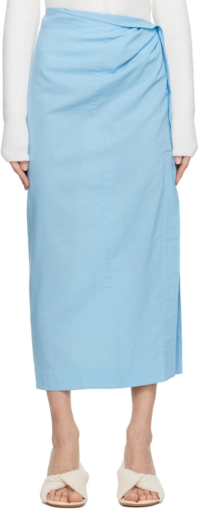 Jacquemus Blue Le Papier 'la Jupe Draggiu' Maxi Skirt In 320 Light Blue