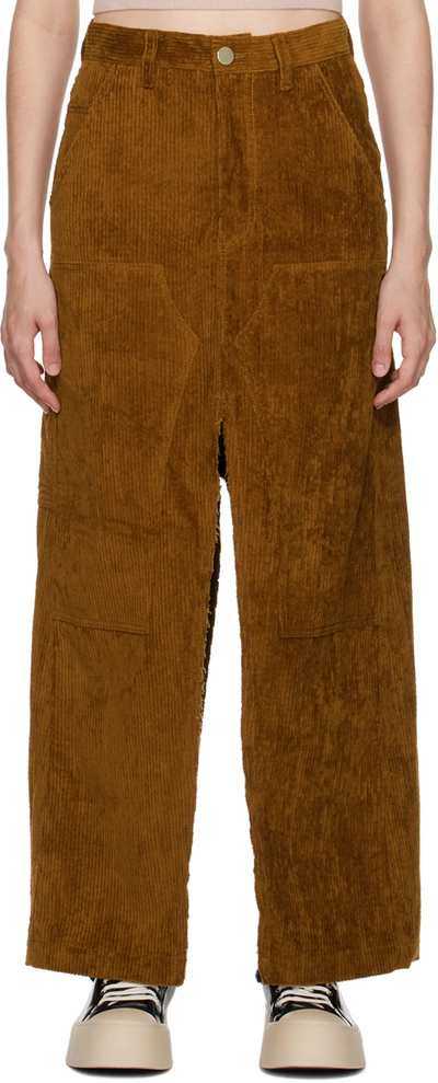 Meryll Rogge Brown Vented Midi Skirt In Camel