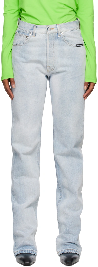 Shop Vtmnts Blue Patch Jeans In Light Blue