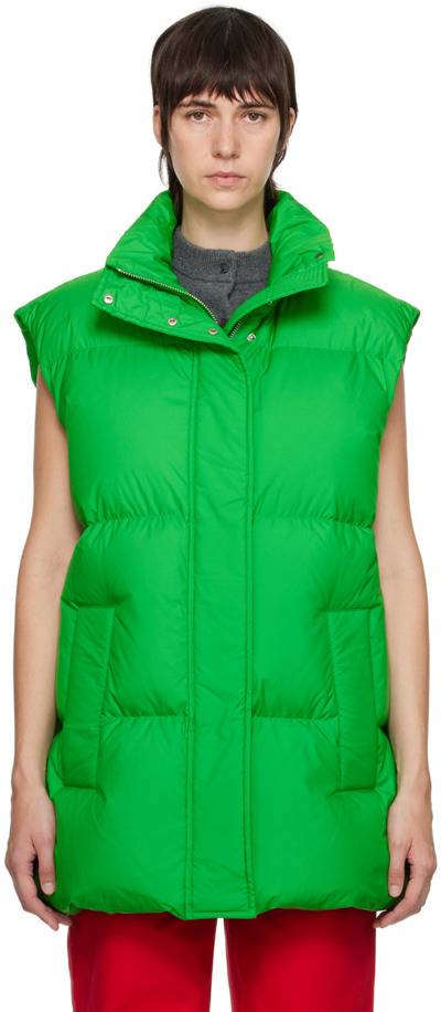 Shop Stand Studio Green Zola Down Vest In 56000 Bright Green