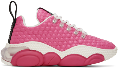 Shop Moschino Pink Teddy Bubble Sneakers In 615 Fuxia