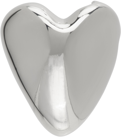 Shop Ami Alexandre Mattiussi Silver Alan Crocetti Edition Heart Right Ear Cuff In Silver/900