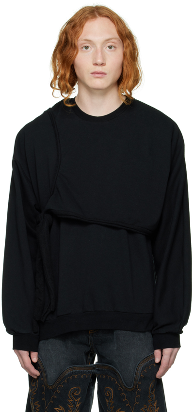 Shop Ottolinger Ssense Exclusive Black Sweatshirt In Inkblk