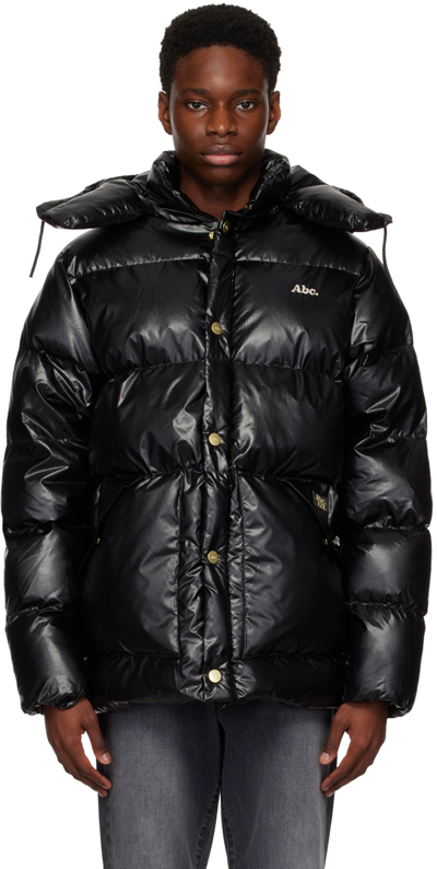 Shop Advisory Board Crystals Black Puffer Coat In Anthracite Black