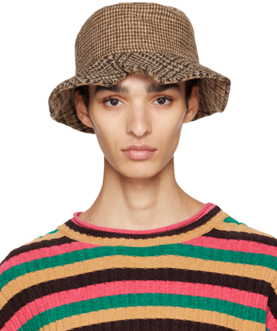 Shop Bethany Williams Brown Houndstooth Hat