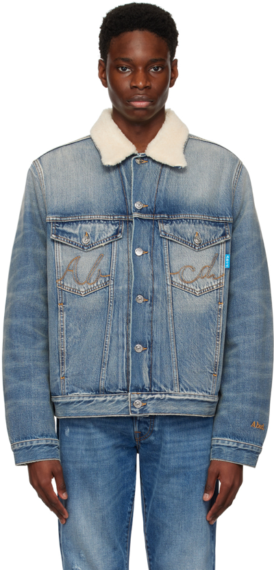 Shop Advisory Board Crystals Blue Cliff Booth Trucker Jacket In Super Faded Blue