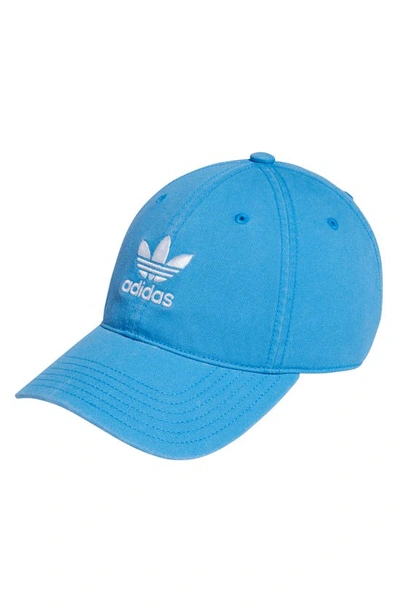 Shop Adidas Originals Relaxed Baseball Cap In Pulse Blue/ White