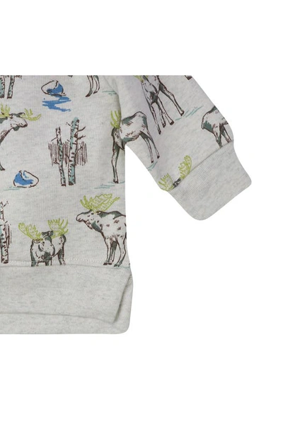 Shop Oliver & Rain Moose Organic Cotton Sweatshirt & Pants Set In Brown