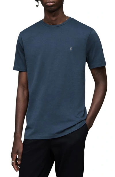 Shop Allsaints Brace Tonic Crewneck T-shirt In Windy Blue