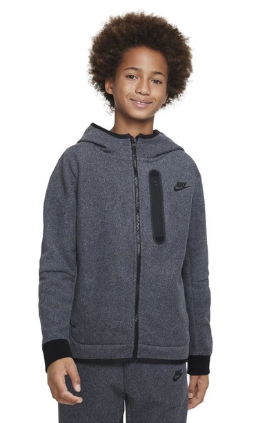 Nike Kids' Tech Fleece Winterized Full Zip Hoodie In Dark Smoke Grey/black  | ModeSens