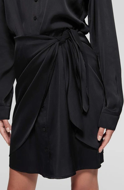 Guess Alya Long Sleeve Mini Shirtdress In Jet Black