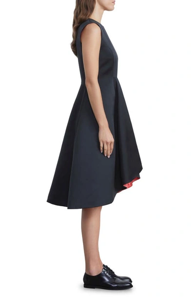 Shop Lafayette 148 Sleeveless High-low Fit & Flare Dress In Black
