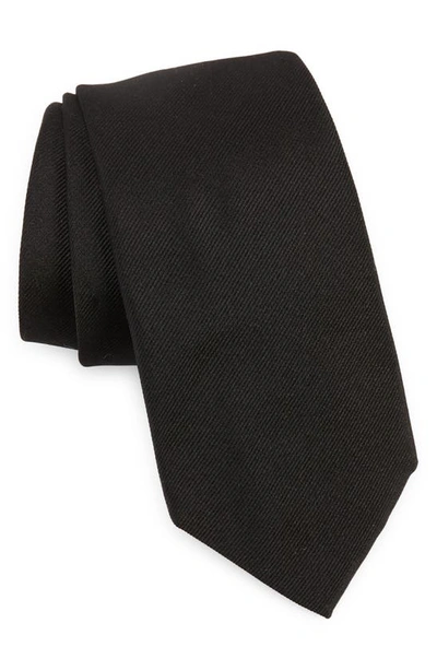 Shop Hugo Boss Solid Silk Tie In Black