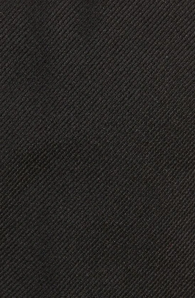 Hugo Boss Solid Ribbed Silk Classic Tie In Black