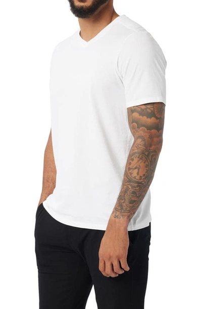 Shop Good Man Brand Victory Premium V-neck Jersey T-shirt In White