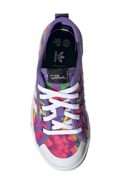 Shop Adidas Originals X The Simpsons Kids' Nizza Sneaker In Black/ White/ Purple