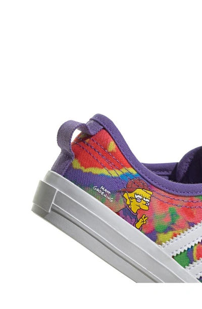 Shop Adidas Originals X The Simpsons Kids' Nizza Sneaker In Black/ White/ Purple