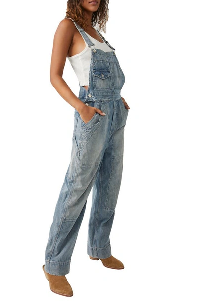 Shop Free People We The Free Murphy Utility Denim Overalls In Jackson Blue