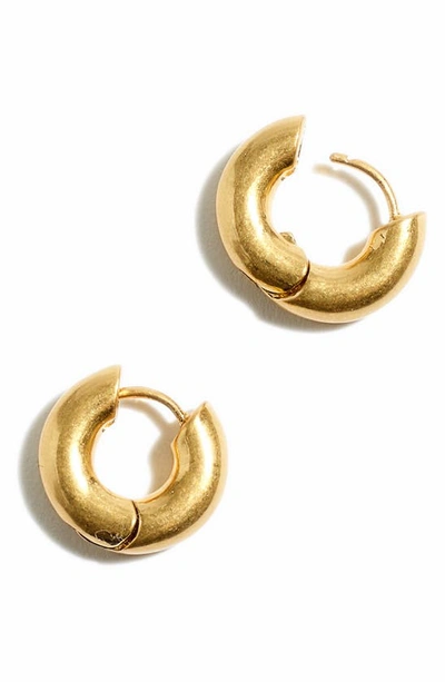 Shop Madewell Chunky Huggie Hoop Earrings In Vintage Gold