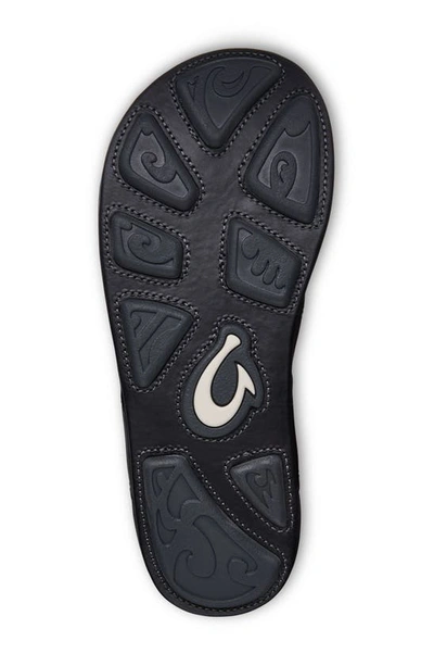 Shop Olukai Mekila Flip Flop In Black / Black