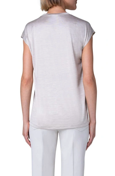 Shop Akris Cap Sleeve Silk Jersey T-shirt In 031 Greige