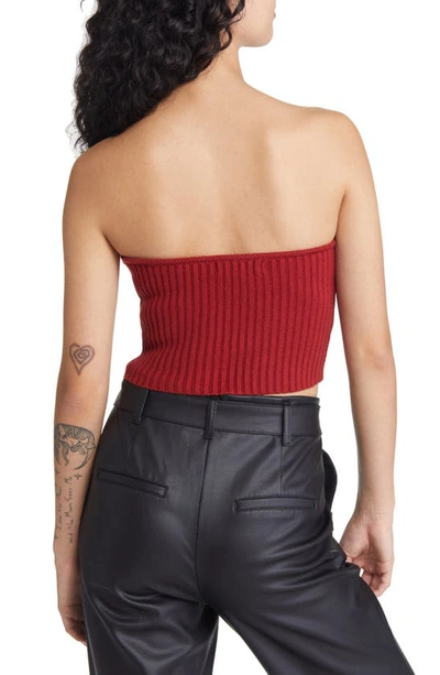 Shop Lulus Twice The Love Rib Knit Tube Top & Bolero In Wine Red