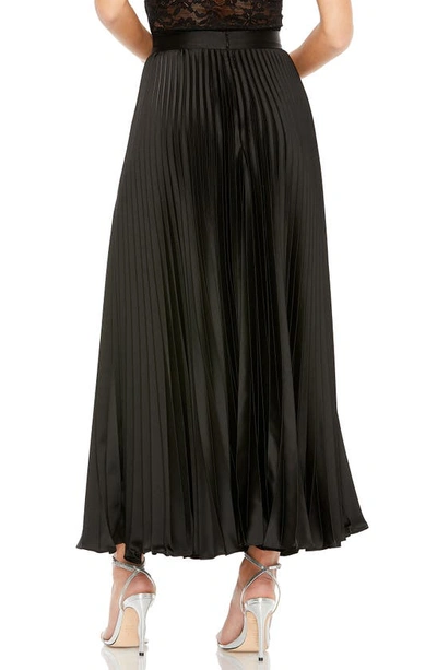 Shop Mac Duggal Pleated Satin Skirt In Black