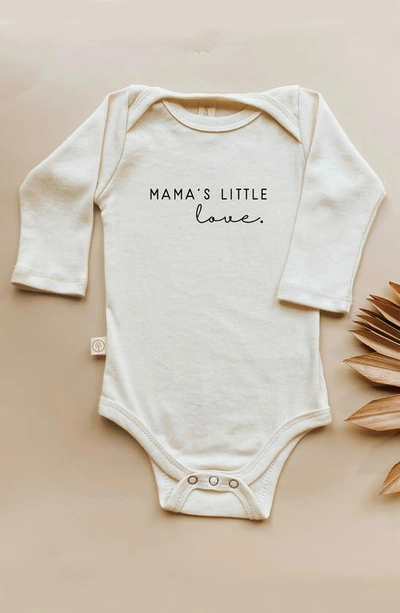 Shop Tenth & Pine Mama's Little Love Long Sleeve Organic Cotton Bodysuit In Natural