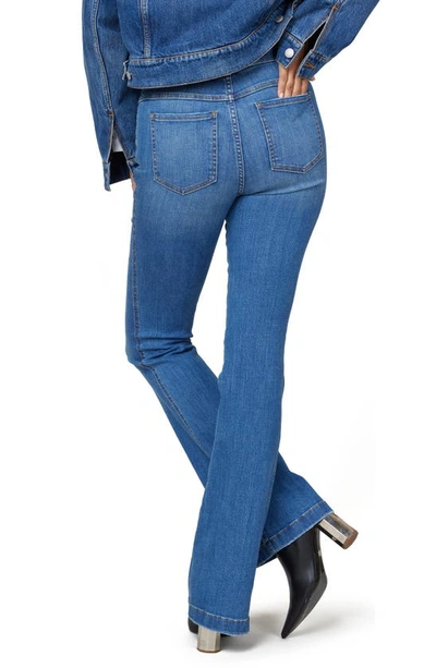 Shop Spanx Flare Leg Pull-on Jeans In Vintage Indigo