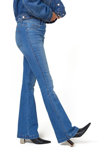Shop Spanx Flare Leg Pull-on Jeans In Vintage Indigo