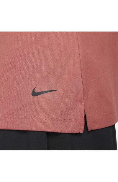 Shop Nike Court Victory Dri-fit Semisheer Sleeveless Polo In Canyon Rust/black