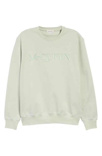 Shop Alexander Mcqueen Embroidered Logo Sweatshirt In Opal