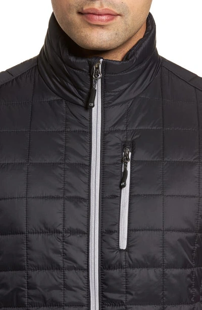 Cutter & Buck Rainier Primaloft Mens Big And Tall Eco Insulated Full Zip Puffer Vest In Black