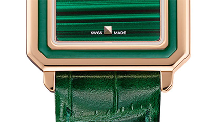 Shop Balmain Eirini Leather Strap Watch, 25mm X 33mm In Green